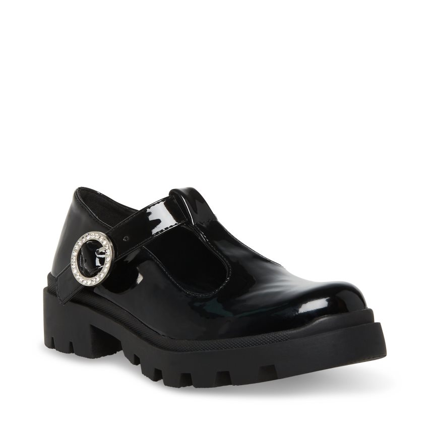 Zapatos Plataforma Steve Madden Jsuzey Charol Niños Negras | ES EK140S